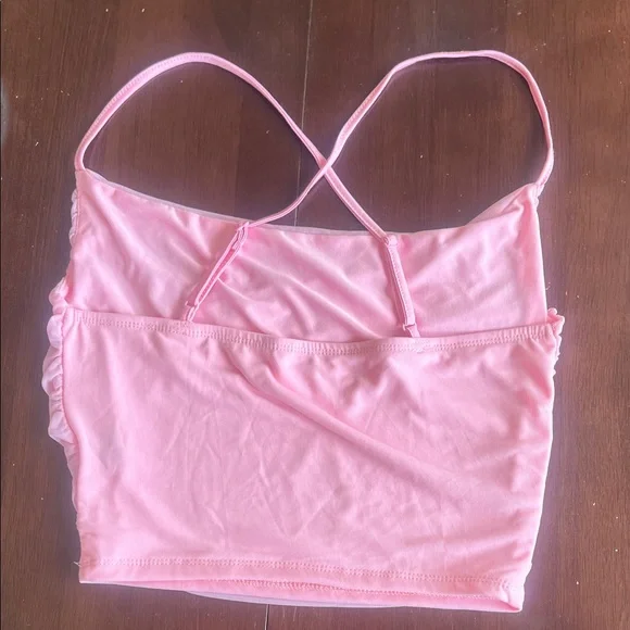 Pink Ruched Crop Top - Picture 3 of 4